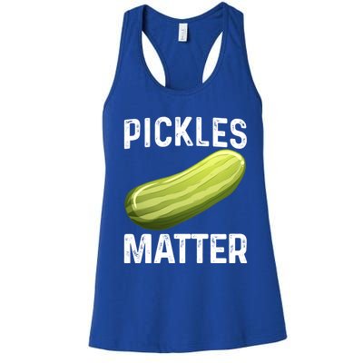 Funny Pickles Matter National Pickle Day Fun Celebration Tee Cool Gift Women's Racerback Tank