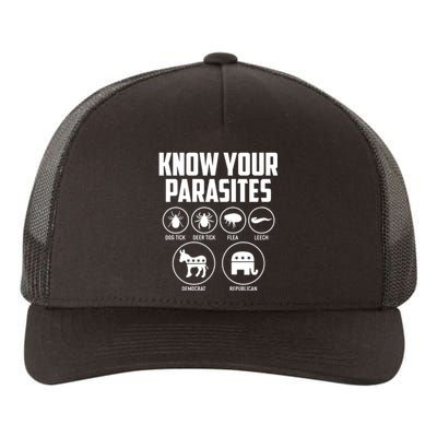 Funny Political Meme Know Your Parasites Yupoong Adult 5-Panel Trucker Hat