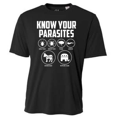 Funny Political Meme Know Your Parasites Cooling Performance Crew T-Shirt