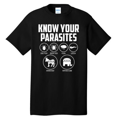 Funny Political Meme Know Your Parasites Tall T-Shirt