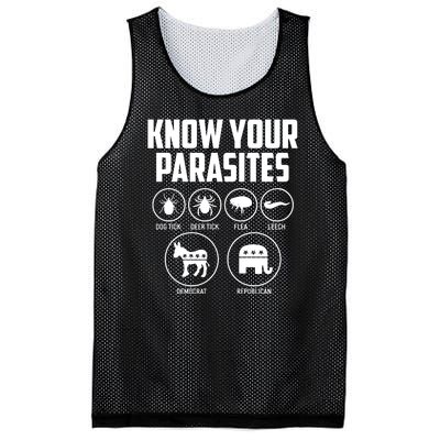 Funny Political Meme Know Your Parasites Mesh Reversible Basketball Jersey Tank