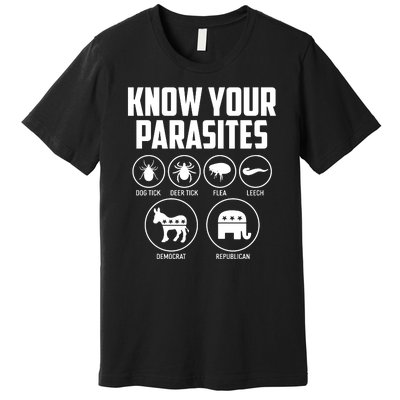 Funny Political Meme Know Your Parasites Premium T-Shirt