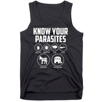 Funny Political Meme Know Your Parasites Tank Top