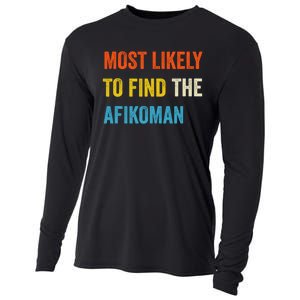 Funny Passover Most Likely To Find The Afikoman Cooling Performance Long Sleeve Crew