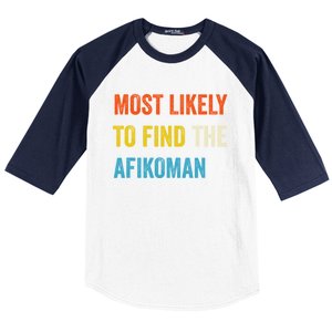 Funny Passover Most Likely To Find The Afikoman Baseball Sleeve Shirt