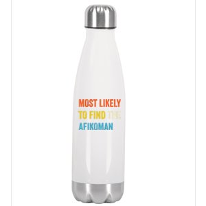 Funny Passover Most Likely To Find The Afikoman Stainless Steel Insulated Water Bottle