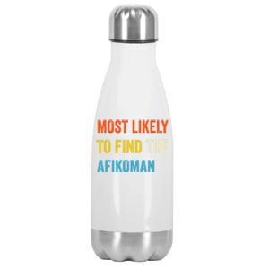 Funny Passover Most Likely To Find The Afikoman Stainless Steel Insulated Water Bottle