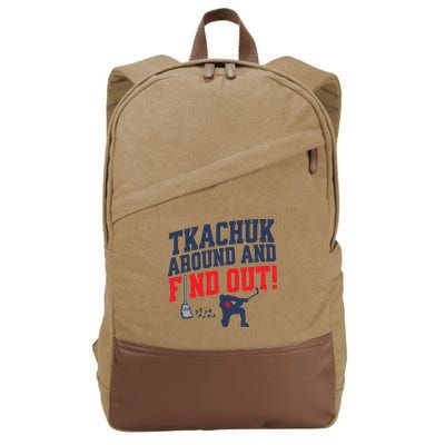 Florida P.A.N.T.H.E.R.S Matthew Tkachuk Around And Find Out Cotton Canvas Backpack