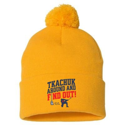 Florida P.A.N.T.H.E.R.S Matthew Tkachuk Around And Find Out Pom Pom 12in Knit Beanie