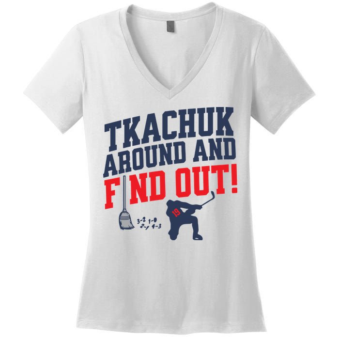 Florida P.A.N.T.H.E.R.S Matthew Tkachuk Around And Find Out Women's V-Neck T-Shirt