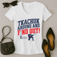 Florida P.A.N.T.H.E.R.S Matthew Tkachuk Around And Find Out Women's V-Neck T-Shirt