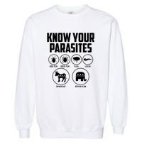 Funny Political Meme Know Your Parasites Garment-Dyed Sweatshirt