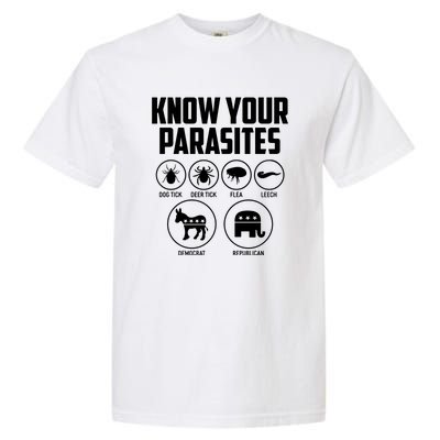 Funny Political Meme Know Your Parasites Garment-Dyed Heavyweight T-Shirt