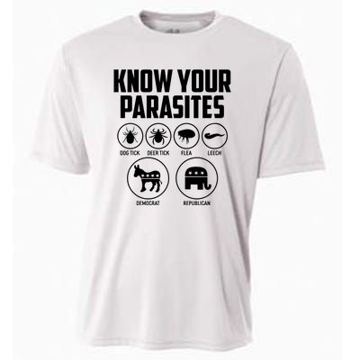 Funny Political Meme Know Your Parasites Cooling Performance Crew T-Shirt