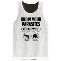 Funny Political Meme Know Your Parasites Mesh Reversible Basketball Jersey Tank