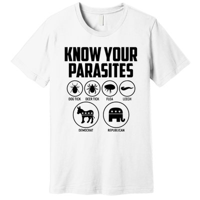 Funny Political Meme Know Your Parasites Premium T-Shirt