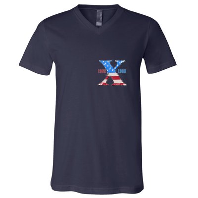 Funny Proud Member Of The Fuck Your Feelings Generation X 1965 1980 Front Back V-Neck T-Shirt