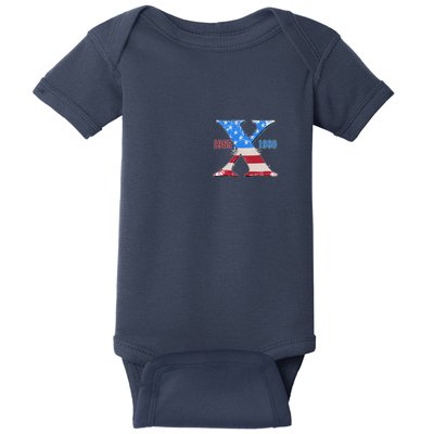 Funny Proud Member Of The Fuck Your Feelings Generation X 1965 1980 Front Back Baby Bodysuit