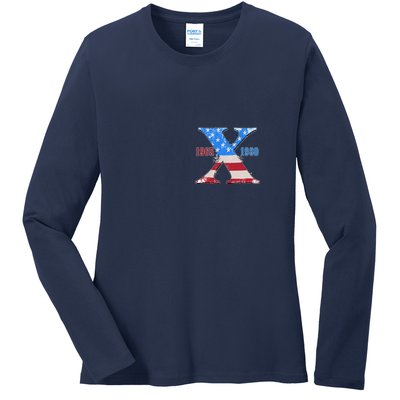 Funny Proud Member Of The Fuck Your Feelings Generation X 1965 1980 Front Back Ladies Long Sleeve Shirt
