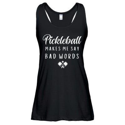 Funny Pickleball Makes Me Say Bad Words Pickleball Players Ladies Essential Flowy Tank