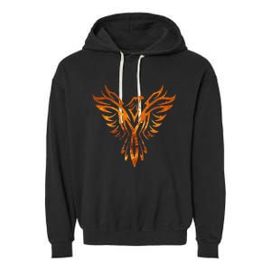 Fire Phoenix Mythical Bird Rising Born Again Garment-Dyed Fleece Hoodie