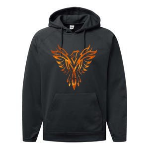 Fire Phoenix Mythical Bird Rising Born Again Performance Fleece Hoodie