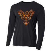 Fire Phoenix Mythical Bird Rising Born Again Cooling Performance Long Sleeve Crew