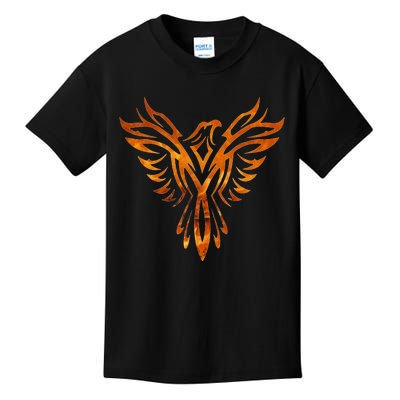 Fire Phoenix Mythical Bird Rising Born Again Kids T-Shirt