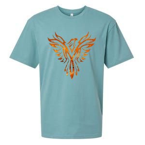 Fire Phoenix Mythical Bird Rising Born Again Sueded Cloud Jersey T-Shirt