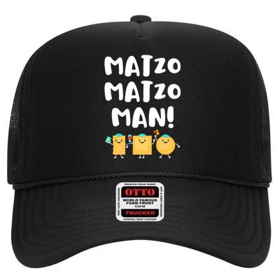 Funny Passover Matzo Matzo Man Jewish Seder Family High Crown Mesh Back Trucker Hat