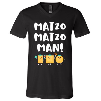 Funny Passover Matzo Matzo Man Jewish Seder Family V-Neck T-Shirt