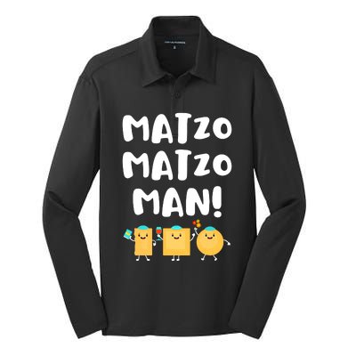 Funny Passover Matzo Matzo Man Jewish Seder Family Silk Touch Performance Long Sleeve Polo