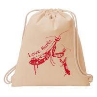Funny Praying Mantis Retro Love Hurts Graphic Drawstring Bag