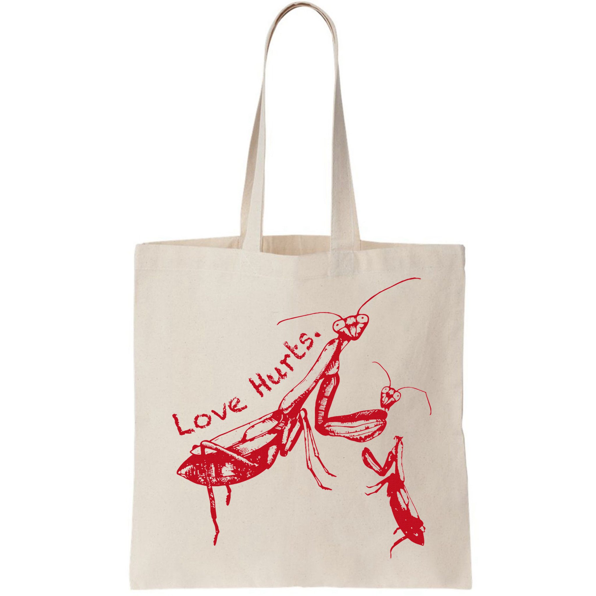 Funny Praying Mantis Retro Love Hurts Graphic Bag