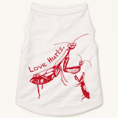 Funny Praying Mantis Retro Love Hurts Graphic Doggie Tank