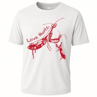 Funny Praying Mantis Retro Love Hurts Graphic Cooling Performance Crew T-Shirt