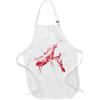 Funny Praying Mantis Retro Love Hurts Graphic Apron