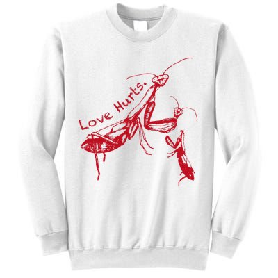Funny Praying Mantis Retro Love Hurts Graphic Sweatshirt