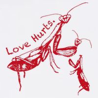 Funny Praying Mantis Retro Love Hurts Graphic Bucket Hat