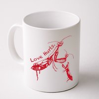 Funny Praying Mantis Retro Love Hurts Graphic Mug