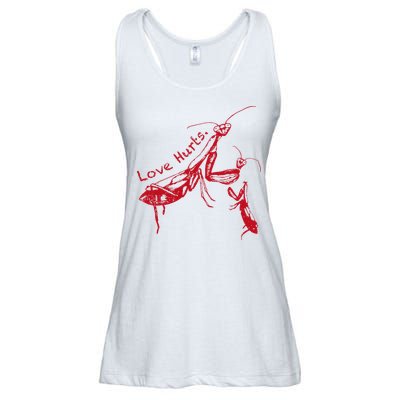 Funny Praying Mantis Retro Love Hurts Graphic Ladies Essential Flowy Tank