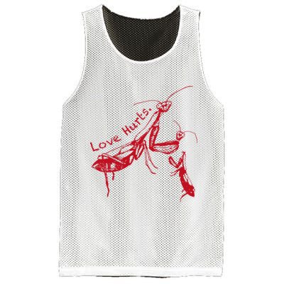 Funny Praying Mantis Retro Love Hurts Graphic Mesh Reversible Basketball Jersey Tank