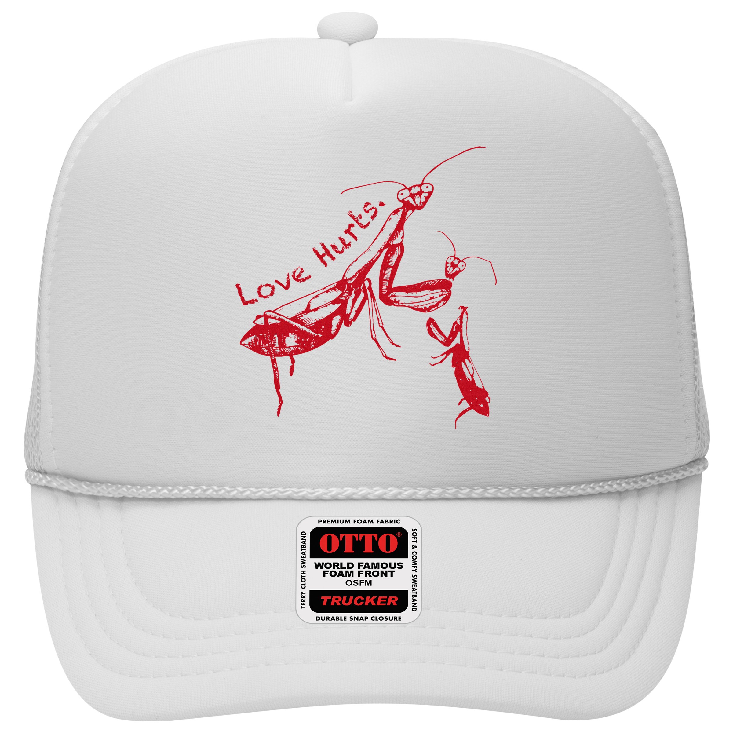 Funny Praying Mantis Retro Love Hurts Graphic Hat