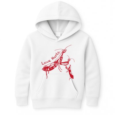 Funny Praying Mantis Retro Love Hurts Graphic Kids Hoodie