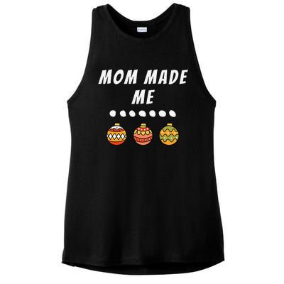 Family Party Mom Made Me Matching Christmas Outfits Ornament Ladies PosiCharge Tri-Blend Wicking Tank