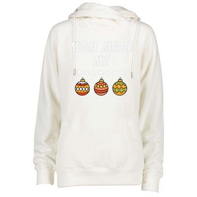 Family Party Mom Made Me Matching Christmas Outfits Ornament Womens Funnel Neck Pullover Hood