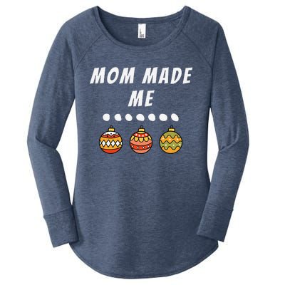 Family Party Mom Made Me Matching Christmas Outfits Ornament Women's Perfect Tri Tunic Long Sleeve Shirt