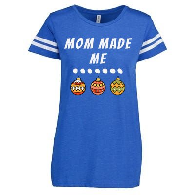 Family Party Mom Made Me Matching Christmas Outfits Ornament Enza Ladies Jersey Football T-Shirt