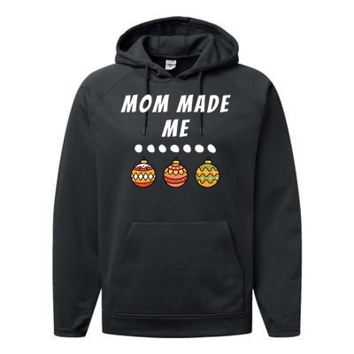 Family Party Mom Made Me Matching Christmas Outfits Ornament Performance Fleece Hoodie