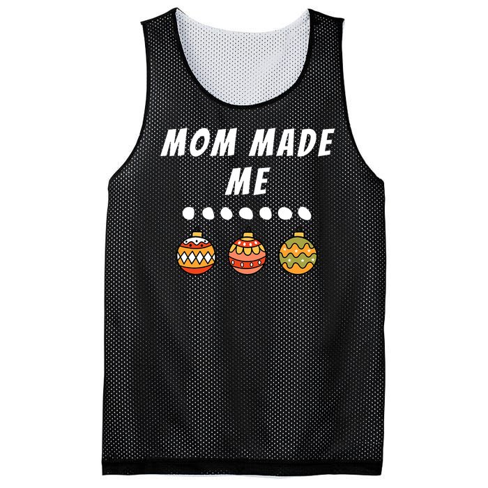 Family Party Mom Made Me Matching Christmas Outfits Ornament Mesh Reversible Basketball Jersey Tank